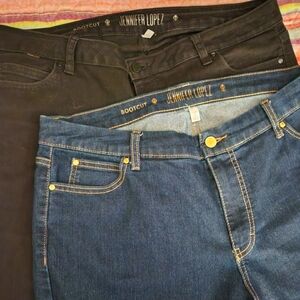 Jennifer Lopez boot cut stretch denim womens jeans size 16 2 pairs 1 black 1 blu